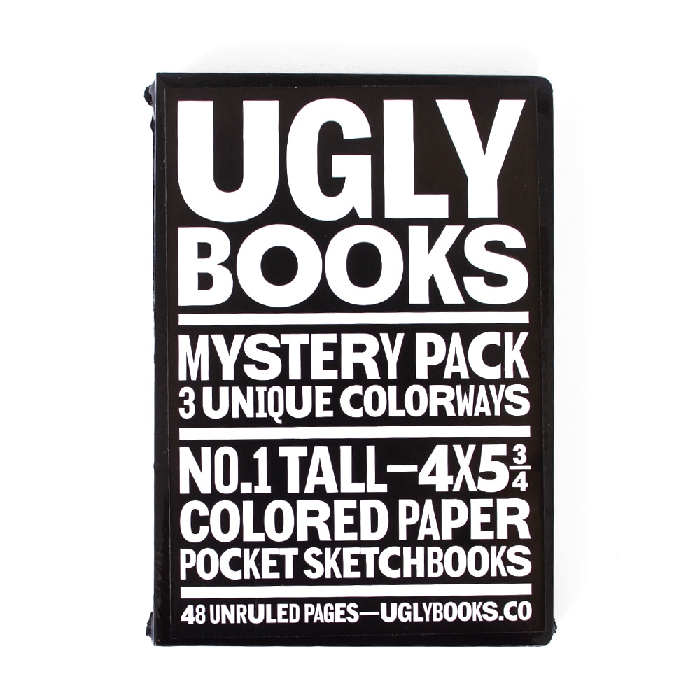 Memo & Notebooks, Art & School, 4"x5.75", Uglybooks, #1, Perfect Bound, Book, 3 Pack, Mystery, Brown Wrap, 963747